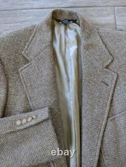 1980s vintage POLO ralph lauren TWEED alpaca wool 40L tan BLAZER sportscoat