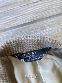 1980s vintage POLO ralph lauren TWEED alpaca wool 40L tan BLAZER sportscoat