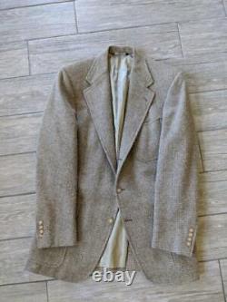 1980s vintage POLO ralph lauren TWEED alpaca wool 40L tan BLAZER sportscoat