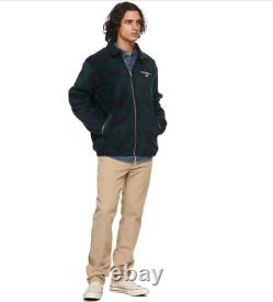$198 Polo Ralph Lauren Men's Vintage Fleece Check Full Zip Jacket Navy & Green M
