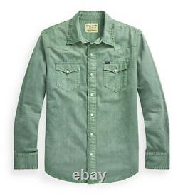 $198 Polo Ralph Lauren X-Small Shirt Western VTG RRL Rodeo RLX Fatigue Green XS