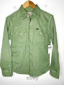 $198 Polo Ralph Lauren X-Small Shirt Western VTG RRL Rodeo RLX Fatigue Green XS