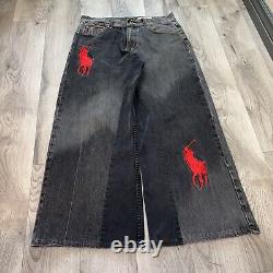 1 of 1 Custom Baggy Fit Vintage Polo Ralph Lauren Embroidered Jeans