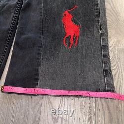 1 of 1 Custom Baggy Fit Vintage Polo Ralph Lauren Embroidered Jeans