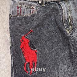1 of 1 Custom Baggy Fit Vintage Polo Ralph Lauren Embroidered Jeans