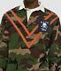 $200 Polo Ralph Lauren Military Army Camo Skull Officer Chevron Rugby Polo Shirt