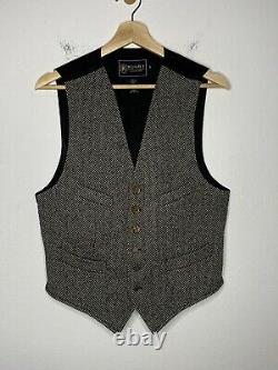 $228 New Rugby Ralph Lauren Small Vest Jacket RRL VTG Herringbone Polo Tweed