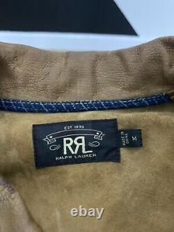 $2400 RRL Ralph Lauren Medium Griggs Leather Jacket Distressed Polo Western VTG