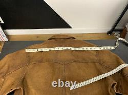 $2400 RRL Ralph Lauren Medium Griggs Leather Jacket Distressed Polo Western VTG