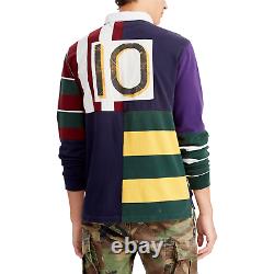 $248 Polo Ralph Lauren VTG Colorblocked Patchwork Rugby Royal Stadium Shirt King