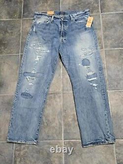 $298 Polo Ralph Lauren Mens Vintage Classic Fit Distressed Blue Jeans 32x32
