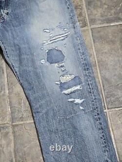 $298 Polo Ralph Lauren Mens Vintage Classic Fit Distressed Blue Jeans 32x32