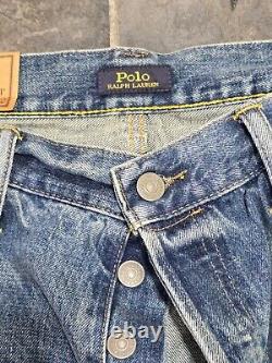 $298 Polo Ralph Lauren Mens Vintage Classic Fit Distressed Blue Jeans 32x32