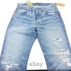 $298 Polo Ralph Lauren The Vintage Classic Fit Distressed Jeans Mens 36 X 32