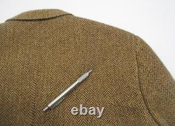 42 L Vintage Ralph Lauren Polo Italy 2 PC Suit Brown Herringbone Tweed Wool