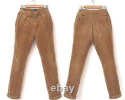 80s Vintage Mens POLO RALPH LAUREN Corduroy Pants Trousers Brown Size 33