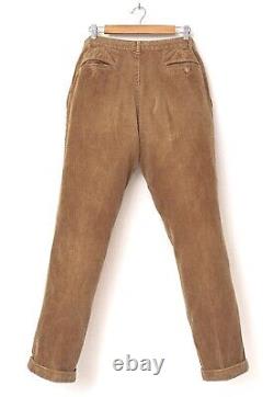 80s Vintage Mens POLO RALPH LAUREN Corduroy Pants Trousers Brown Size 33