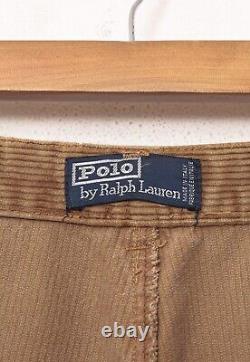 80s Vintage Mens POLO RALPH LAUREN Corduroy Pants Trousers Brown Size 33
