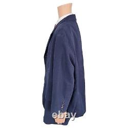 $895 Vtg Polo Ralph Lauren Linen Sport Coat (4X Big) Chino Jacket Navy Blazer