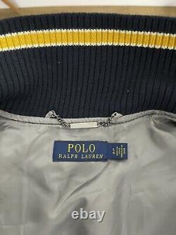 $898 Polo Ralph Lauren Letterman Varsity Jacket Leather RRL Rugby Patch Coat VTG