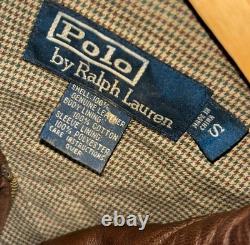 90's Vintage Polo Ralph Lauren Bomber 100% Leather Jacket Brown