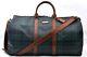 Authentic Polo Ralph Lauren Vintage Green Check Leather Travel Boston Bag A0795