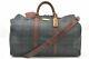 Authentic Polo Ralph Lauren Vintage Green Check Leather Travel Boston Bag A3799