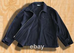 Classic! Vintage Polo Ralph Lauren Mens XL Rrl Navy Blue Wool Bomber Jacket