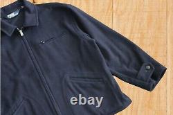 Classic! Vintage Polo Ralph Lauren Mens XL Rrl Navy Blue Wool Bomber Jacket