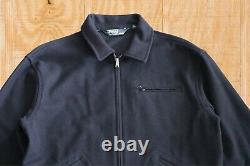 Classic! Vintage Polo Ralph Lauren Mens XL Rrl Navy Blue Wool Bomber Jacket