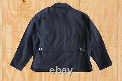 Classic! Vintage Polo Ralph Lauren Mens XL Rrl Navy Blue Wool Bomber Jacket