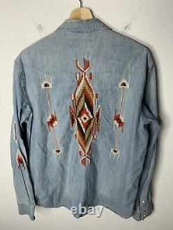 Denim Supply Ralph Lauren Medium Shirt RRL Western Polo Aztec Southwestern VTG