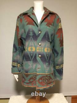 Fantastic Vintage Ralph Lauren Polo Country Indian Blanket Wool Coat Made in USA