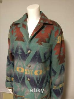 Fantastic Vintage Ralph Lauren Polo Country Indian Blanket Wool Coat Made in USA