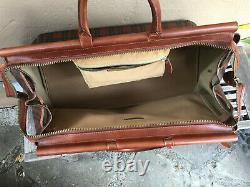 Fine 1980s Vintage POLO Ralph Lauren Plaid Canvas Leather Weekender Travel BAG