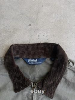GREEN Vintage Polo Ralph Lauren Canvas Corduroy Jacket Workwear Detroit Chore