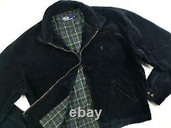 HOT VINTAGE Men's POLO RALPH LAUREN @ BOMBER PLAID LINED NAVY CORDUROY JACKET XL