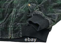 HOT VTG Men POLO RALPH LAUREN @ SPORTS CORDUROY LINED NAVY GREEN BOMBER Jacket L