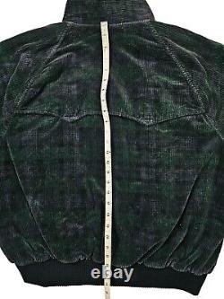HOT VTG Men POLO RALPH LAUREN @ SPORTS CORDUROY LINED NAVY GREEN BOMBER Jacket L