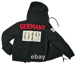 HOT VTG Men's POLO RALPH LAUREN @ GERMANY 019 BIG LOGO PATCH HOOD BLACK Jacket M