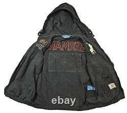 HOT VTG Men's POLO RALPH LAUREN @ GERMANY 019 BIG LOGO PATCH HOOD BLACK Jacket M