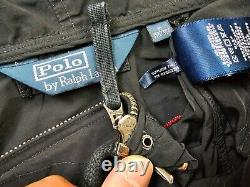HOT VTG Men's POLO RALPH LAUREN @ GERMANY 019 BIG LOGO PATCH HOOD BLACK Jacket M