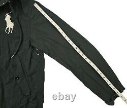 HOT VTG Men's POLO RALPH LAUREN @ GERMANY 019 BIG LOGO PATCH HOOD BLACK Jacket M