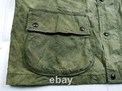 HOT VTG Men's POLO RALPH LAUREN @ WAXED Cotton PLAID LINED KHAKI VEST JACKET XL