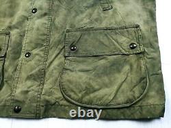 HOT VTG Men's POLO RALPH LAUREN @ WAXED Cotton PLAID LINED KHAKI VEST JACKET XL