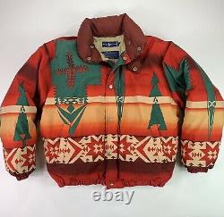 MINT! VNTG Polo Ralph Lauren (S) Navajo Aztec Tribal Southwest Down Puff Jacket