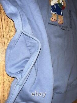 Men's Polo Ralph Lauren Beach Ball Bear Vintage Blue Pullover Hoodie XL-Tall