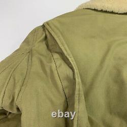 Men's VNTG Polo Ralph Lauren (L) Olive Shearling Collar Flight Bomber Jacket