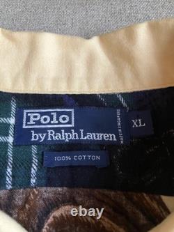 Men's Vintage Polo Ralph Lauren 1992 All Over Ski Boots XL Sportsman Button Up