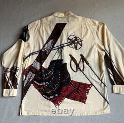 Men's Vintage Polo Ralph Lauren 1992 All Over Ski Boots XL Sportsman Button Up